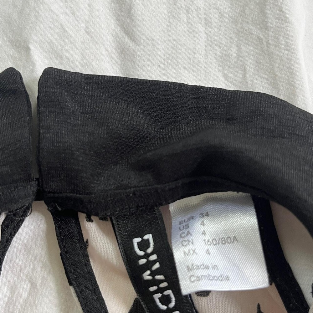 H&M Divided Top Small Cream & Black Scottie Dog Peter Pan Collar Y2K Indie - Picture 4 of 8